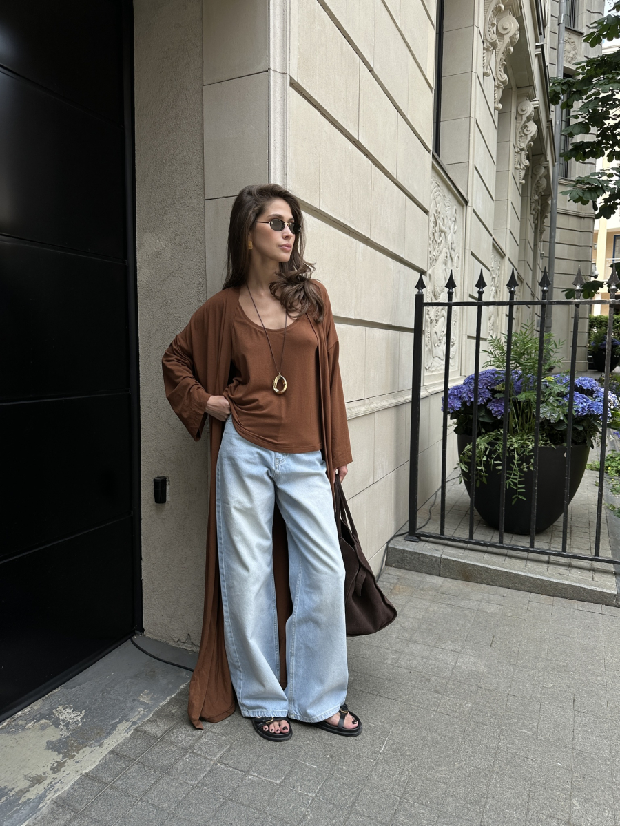 Майка из трикотажа VLVT, цвет: рыже-коричневый, 00-00005099 купить онлайн