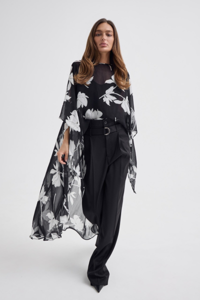 Кейп из итальянской вискозы Shtripling, цвет: Черный, SHDRS015BLK купить онлайн