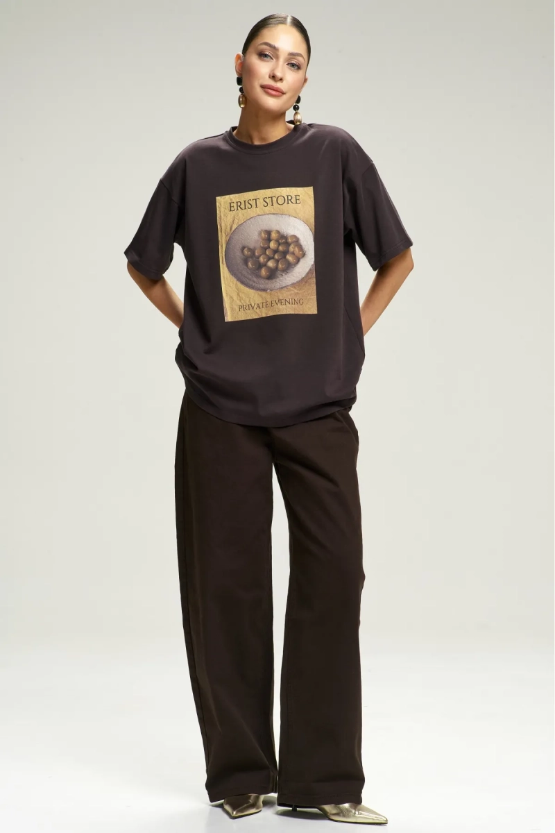 Футболка Olive Brown Erist store, цвет: коричневый, НФ-00002913 купить онлайн