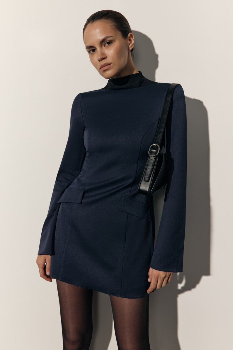 Платье с декоративными клапанами TOPTOP, цвет: синий, TT.010.16946.620.02916 купить онлайн