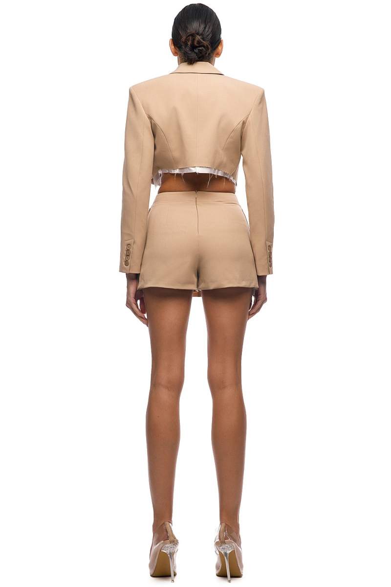 Укороченный жакет с необработанным низом SODAMODA, цвет: бежевый, 17300 купить онлайн