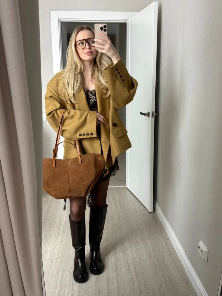 Сумка Мариса большая brand salad, цвет: замша карамельная J-704-PHR 8057 купить онлайн