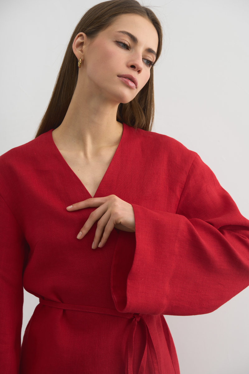 Кимоно Grenade PURE LINEN, цвет: красный,  купить онлайн