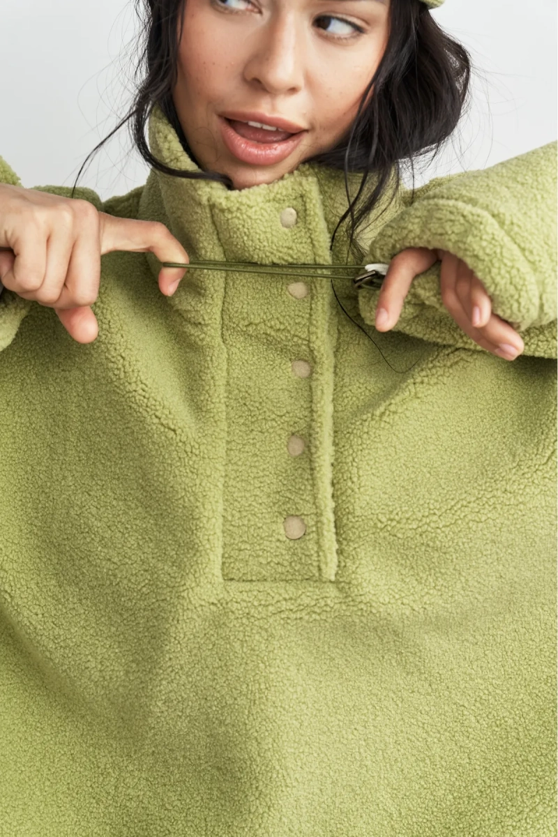 Анорак плюшевый Васаби Erist store, цвет: зеленый, НФ-00003302 купить онлайн