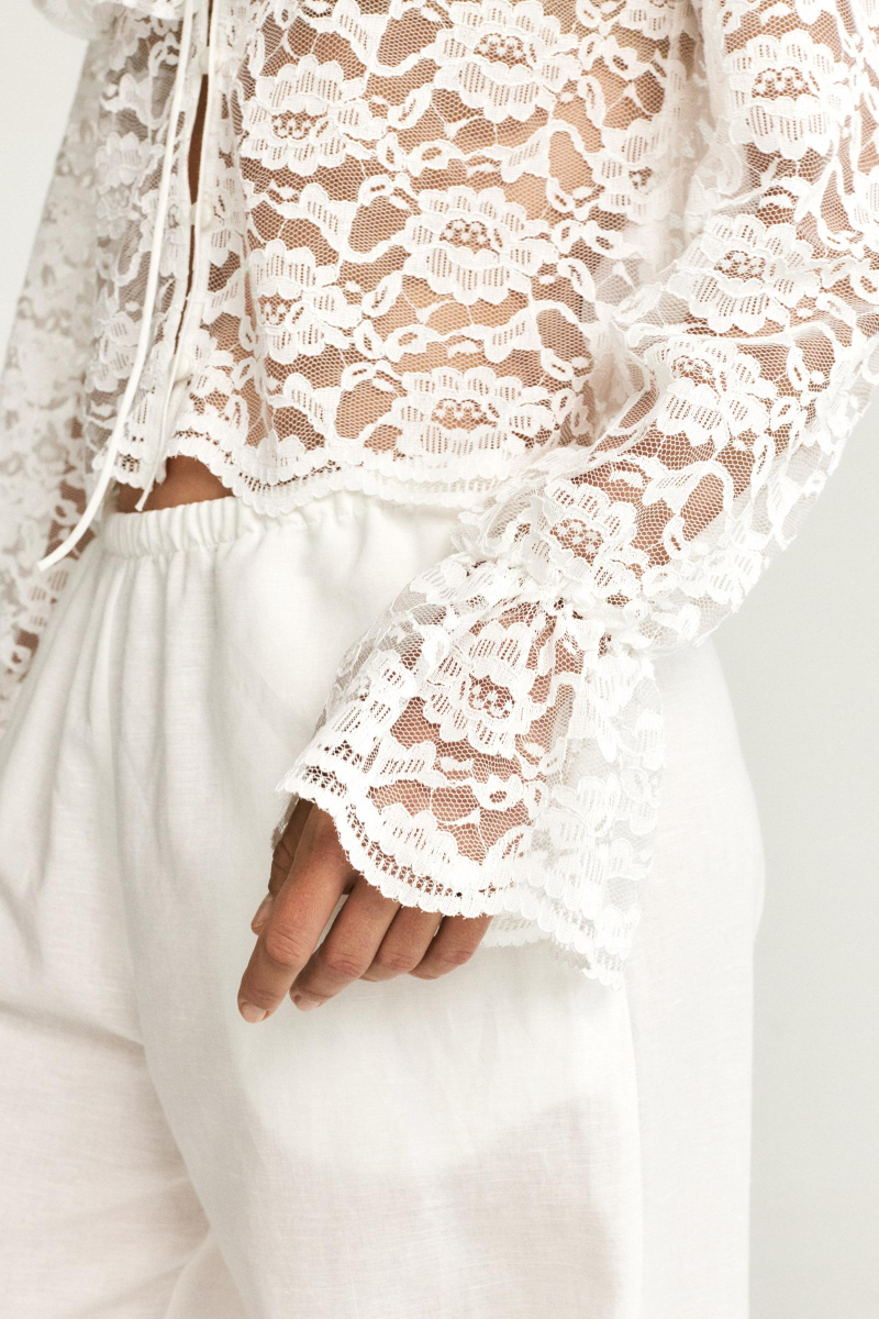 Блузка из кружева Charmstore, цвет: молочная, 102-37048-111 купить онлайн