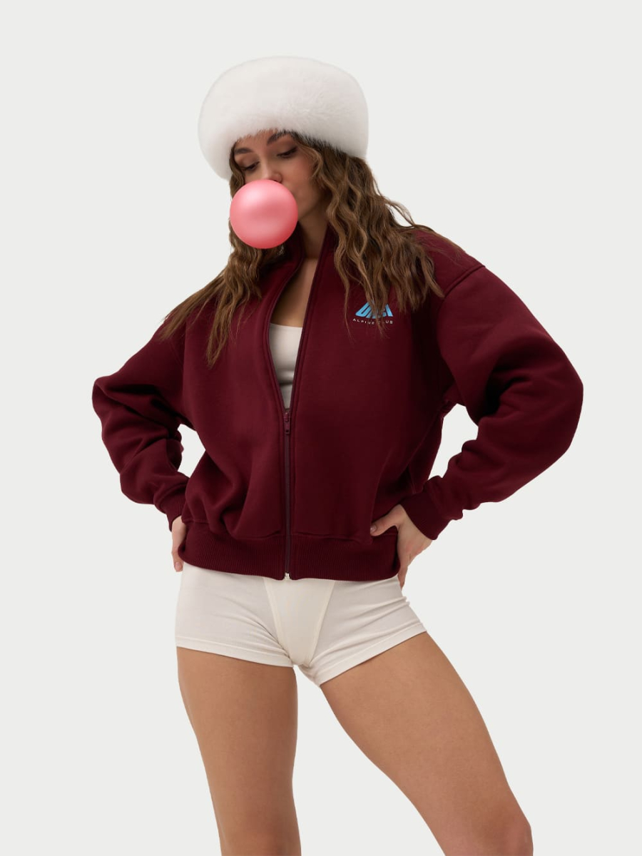 Zip толстовка с начесом ONSI, цвет: burgundy,  купить онлайн