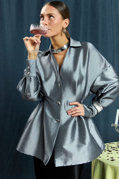 Блуза из тафты MIA AIM, цвет: металлик, MIA552 купить онлайн