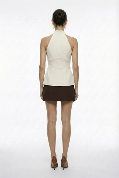 Топ с воротником стойкой REFERT, цвет: молочный, 13-4151/2-2511 купить онлайн