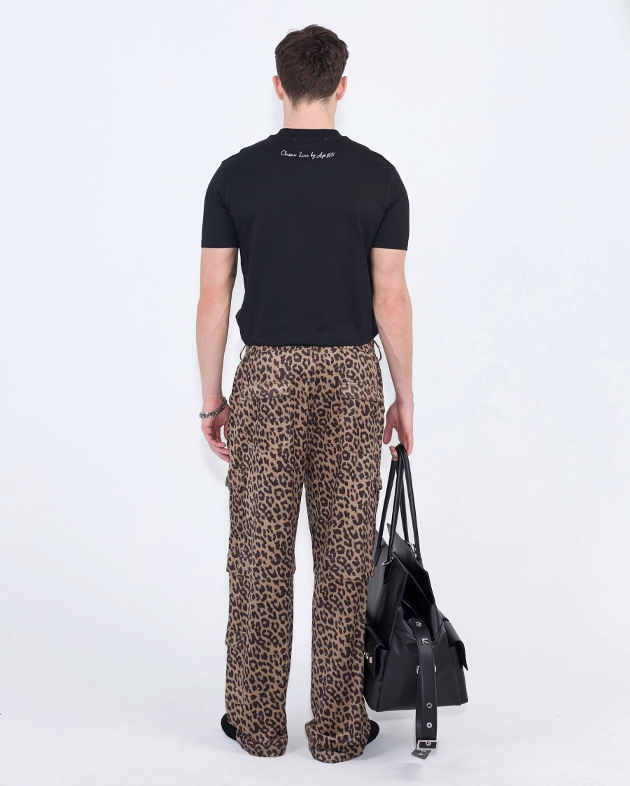 Брюки свободные леопардовые ASIA ST 71, цвет: коричневый, Ast71.pants-Leo-brown купить онлайн