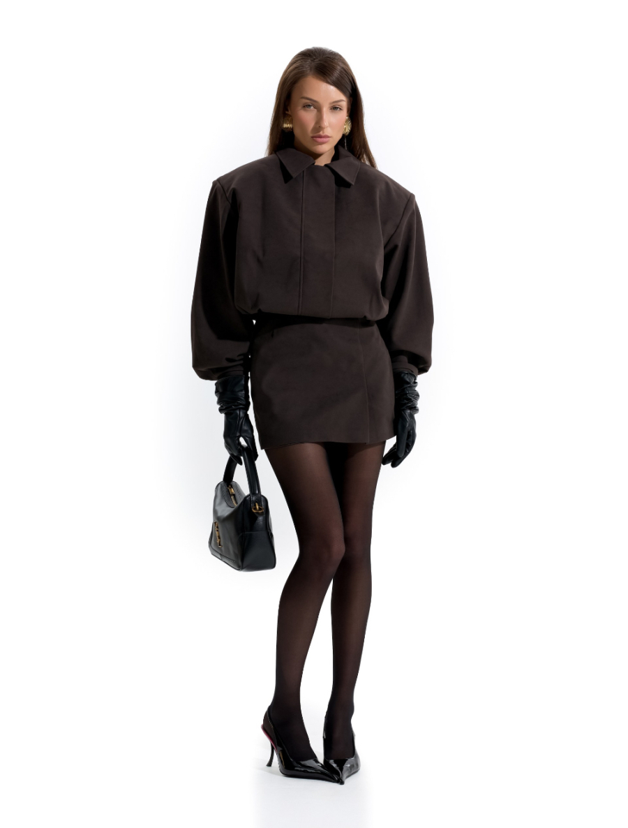 Юбка из замшевой ткани ANOTHER SELECT, цвет: коричневый, 00012 купить онлайн