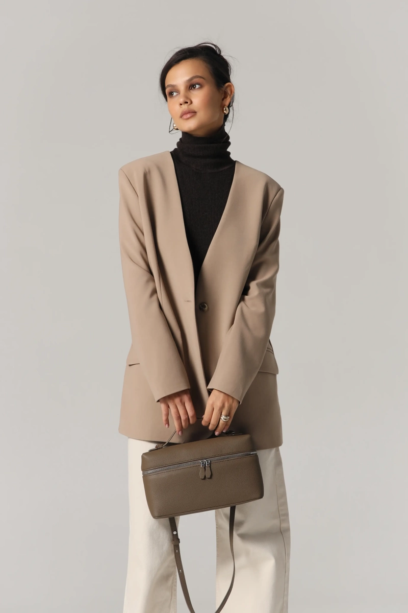 Сумка-косметичка из натуральной кожи Ricoco, цвет: коричневый bag6/2 купить онлайн