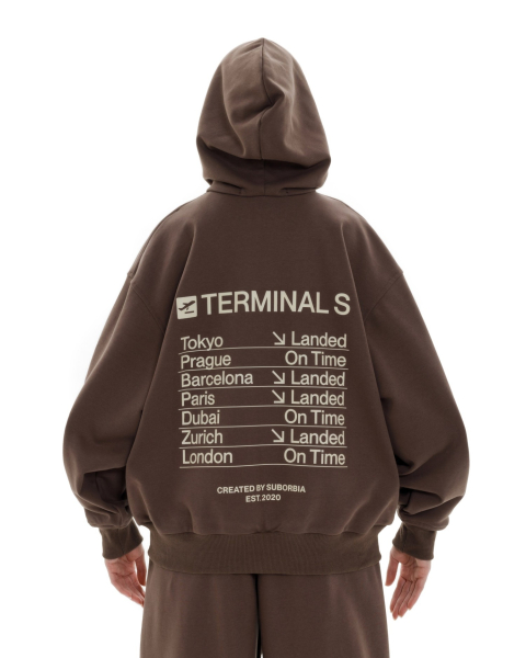 Худи ZIP TERMINAL S `25 Suborbia, цвет: BROWN, 04693 купить онлайн
