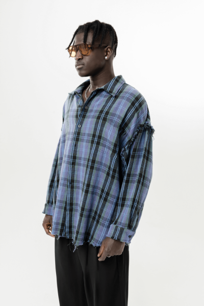 Рубашка Blue "Raw Plaid Shirt"