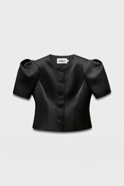 Жакет с объемными рукавами из сатина