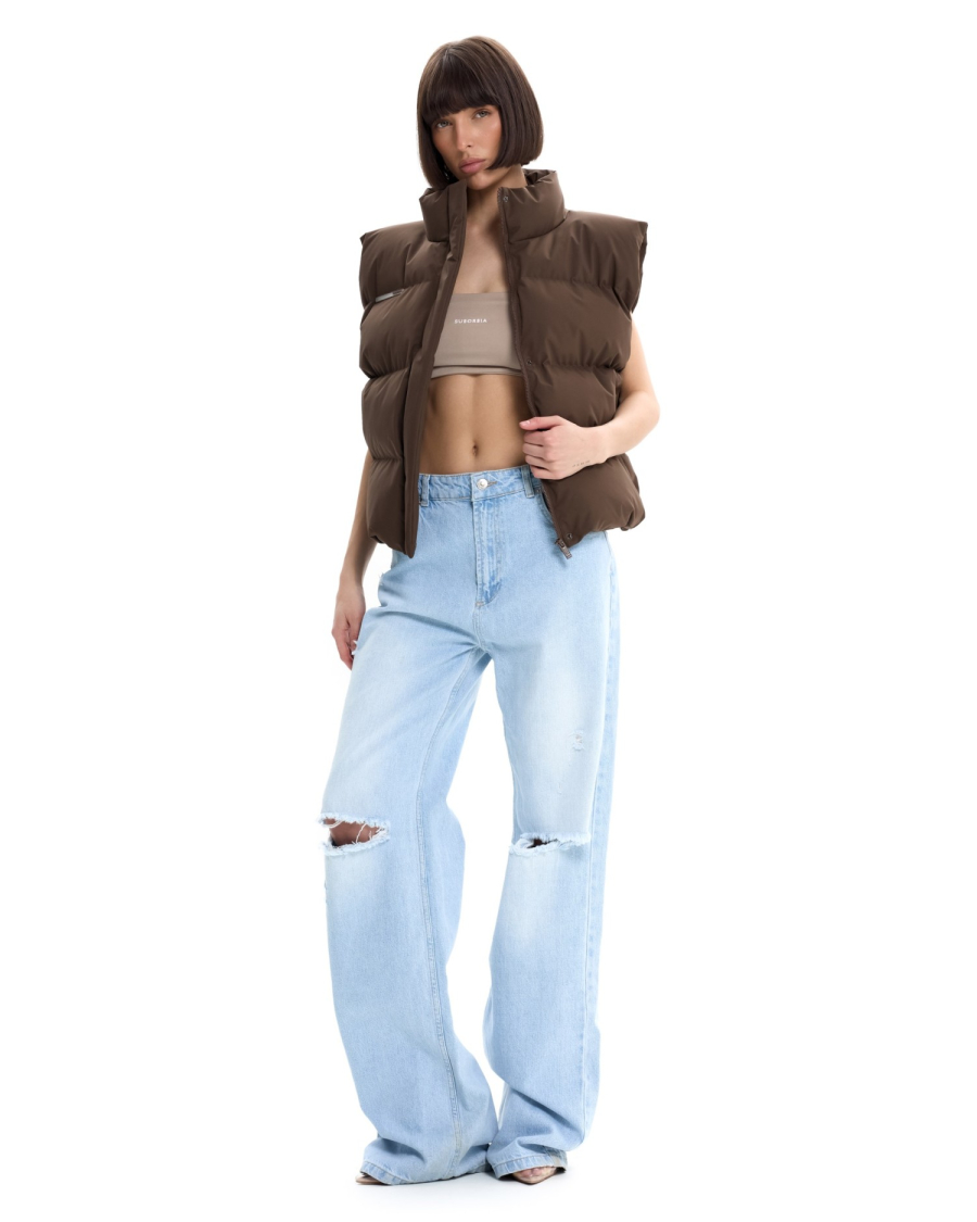 Жилет базовый мини Suborbia, цвет: коричневый, 006841 купить онлайн