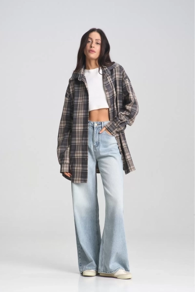 Рубашка в клетку Deep Grey Erist store, цвет: темно-серый НФ-00002428 |новая коллекция купить онлайн