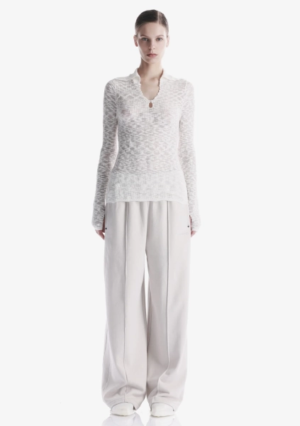 Свитер с широким воротником KRAKATAU, цвет: белый, Sw44-4 купить онлайн