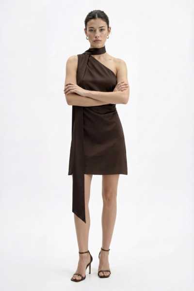 Платье мини на одно плечо