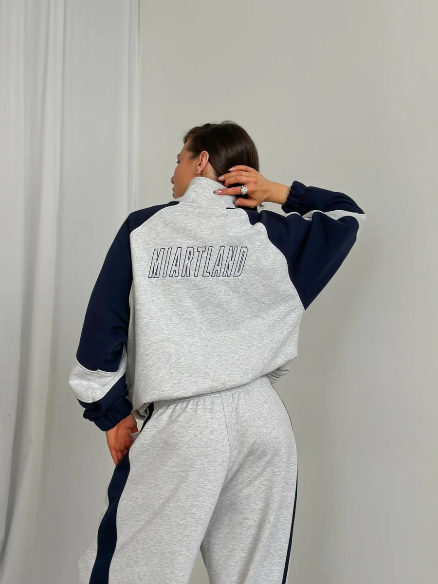 Олимпийка со вставками MIARTLAND, цвет: меланж-синий, НФ-00000873 купить онлайн