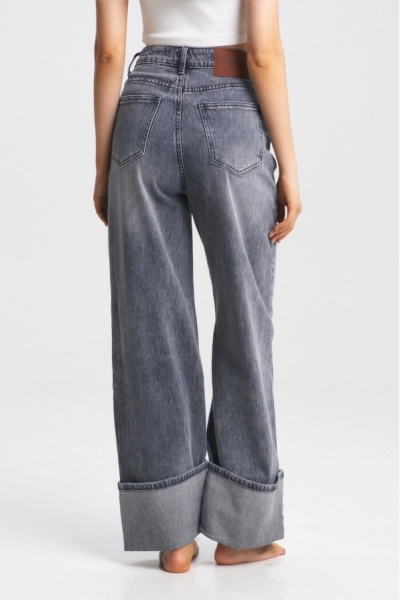 Джинсы-трубы с подворотом Washed Grey Erist store, цвет: серый, НФ-00001975 купить онлайн