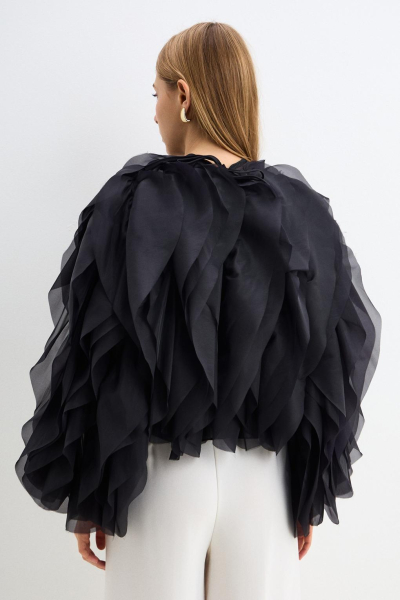 Блузка с воланами ENEVOO, цвет: Черный, 05438 купить онлайн