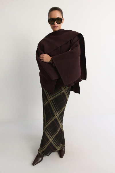 Кардиган с шарфом TOPTOP, цвет: коричневый, TTS.051.18936.700 купить онлайн