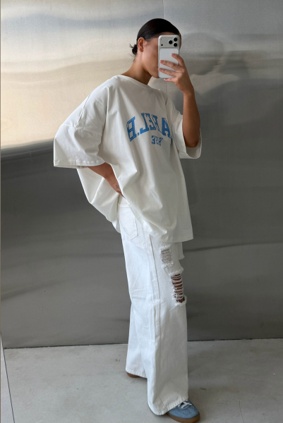 Футболка объемная Label .B, цвет: белый,  купить онлайн