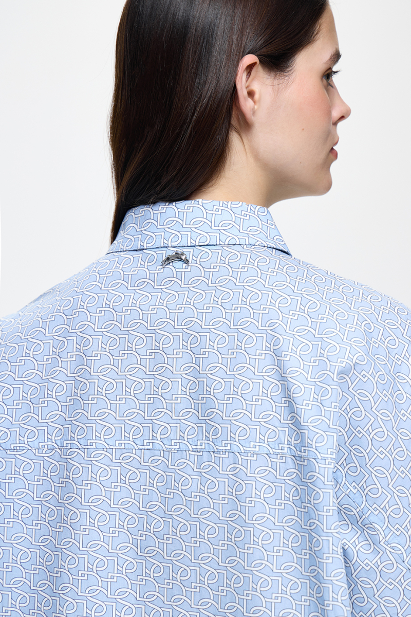 Рубашка с лого-паттерном DREAMS BY ALENA AKHMADULLINA, цвет: голубой, 126102050204686/211000 купить онлайн