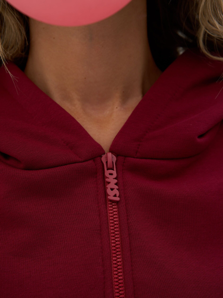 Crop Худи утепленное с кулиской ONSI, цвет: dark red,  купить онлайн