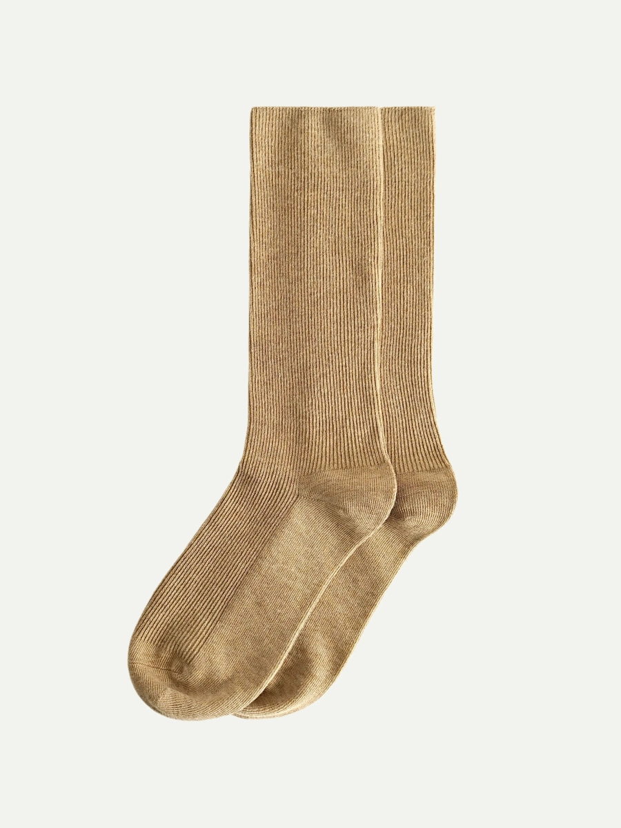 Женские носки в рубчик TENDEN, цвет: бежевый меланж WSF21/04-бежевый меланж купить онлайн