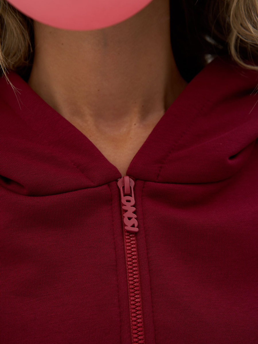Crop Худи утепленное с кулиской ONSI, цвет: dark red,  купить онлайн