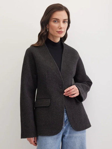 Приталенный жакет из шерсти Marou, цвет: серый,  купить онлайн