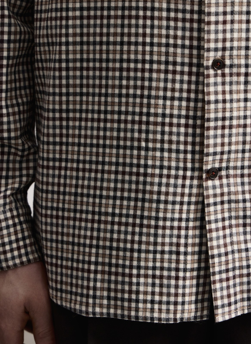 Рубашка в клетку из плотного мягкого хлопка ALL WE NEED, цвет: серый, 2603M1389-03 купить онлайн