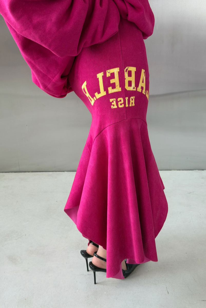 Юбка с клиньями из фактурного трикотажа Label .B, цвет: фуксия,  купить онлайн