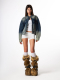 Куртка Cafe racer jacket denim U NAIPACHE, цвет: синий,  купить онлайн