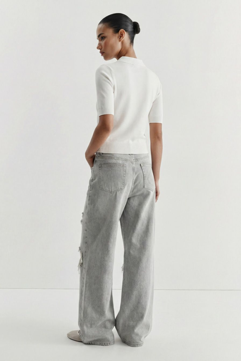 Джинсы из смесового хлопка TOPTOP, цвет: серый с принтом, TT.036.16843.801 купить онлайн