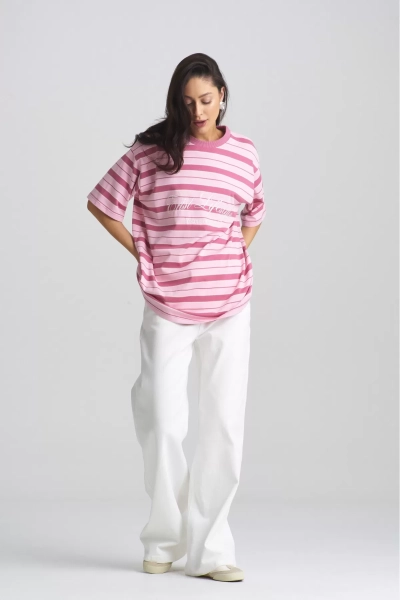 Футболка в полоску YOUNG&RICH Pink