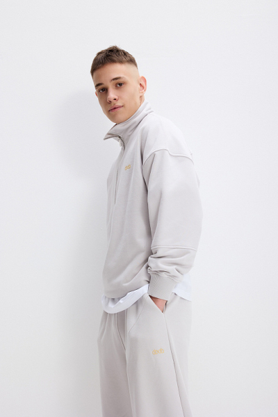 Свитшот из бархатистого хлопка ABDA, цвет: туман, 912601402909 купить онлайн