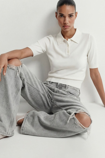 Джинсы из смесового хлопка TOPTOP, цвет: серый с принтом, TT.036.16843.801 купить онлайн