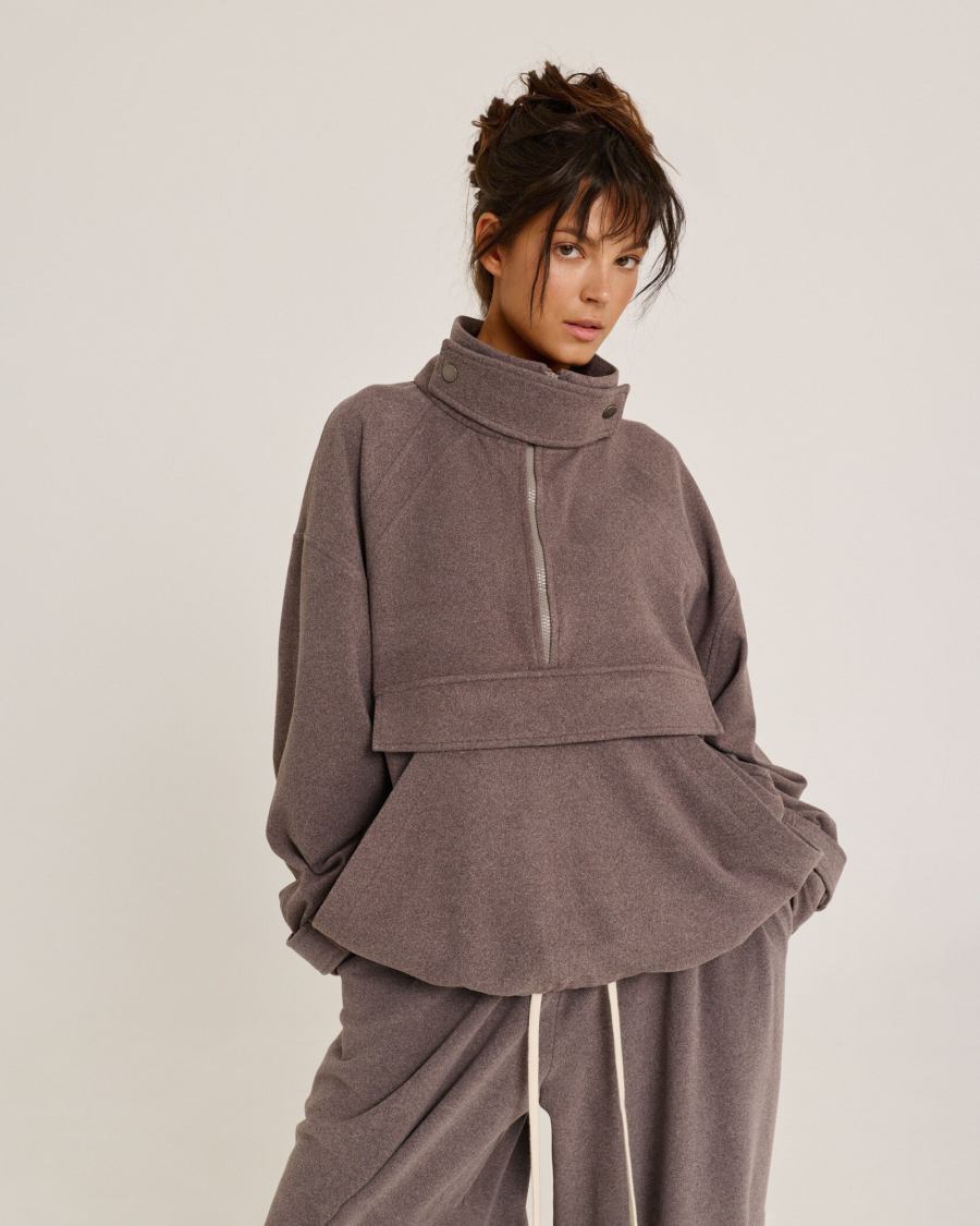 Анорак из фланели BROWN