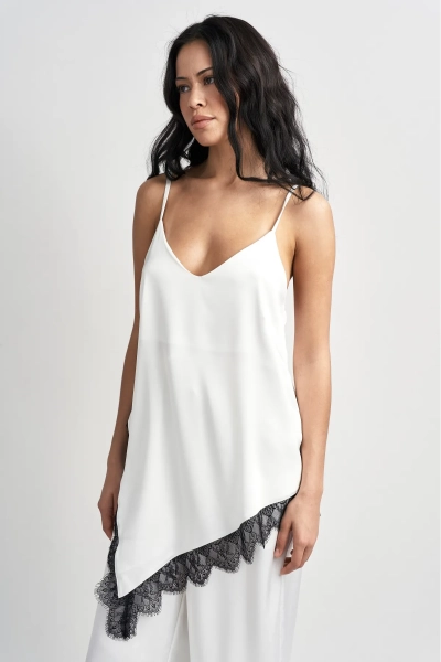 Топ с кружевом Erist store, цвет: белый, НФ-00003474 купить онлайн