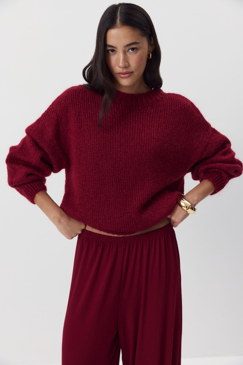 Джемпер из шерсти мериноса Charmstore, цвет: винный, 303-41898-451 купить онлайн