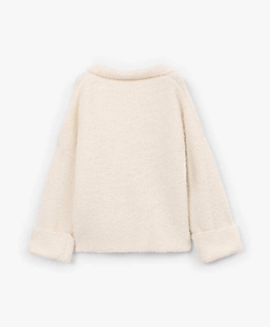 Кардиган вязаный оверсайз GLVR, цвет: молочный, 225G33GAC3501 купить онлайн