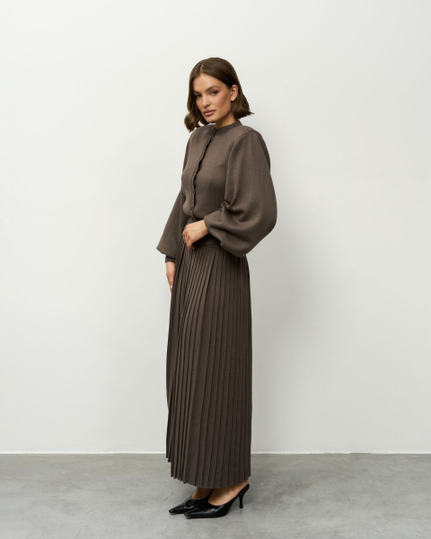 Вязаный костюм с длинной юбкой YONSRU, цвет: темно-серый, 824 купить онлайн