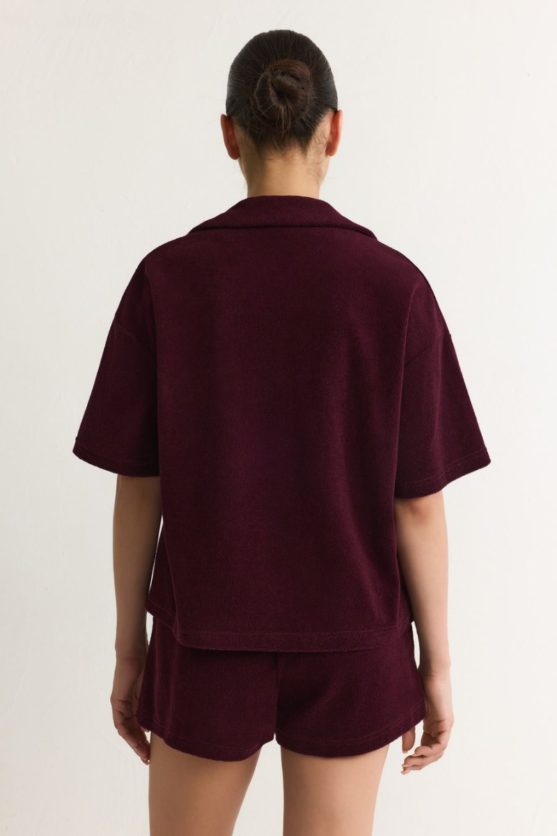 Рубашка из смесового хлопка TOPTOP, цвет: Бордовый, TT.021.15375.330 купить онлайн