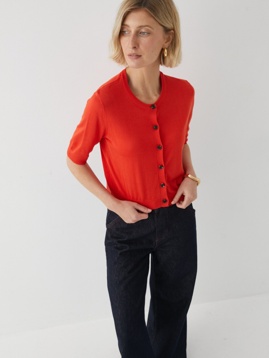 Кардиган с коротким рукавом