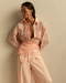 Рубашка Миртос в клетку на завязках Journey clothes, цвет: коралловый  купить онлайн