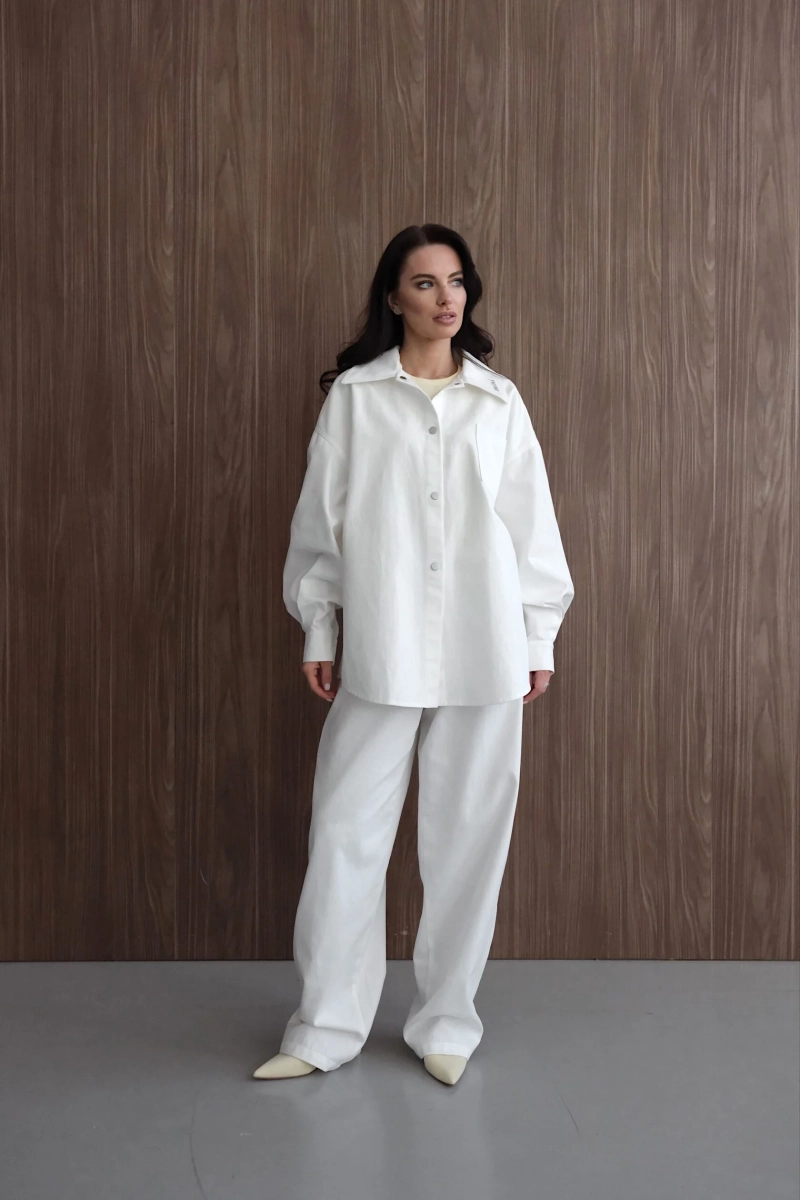 Рубашка оверсайз "Небо" Мини, цвет: молочный, НФ-00000501 купить онлайн