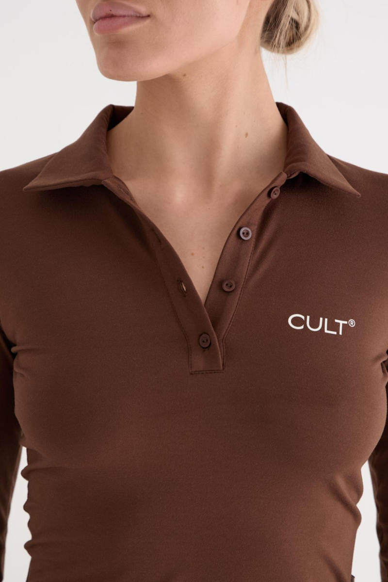 Поло с длинным рукавом Flitter CULT, цвет: коричневый,  купить онлайн
