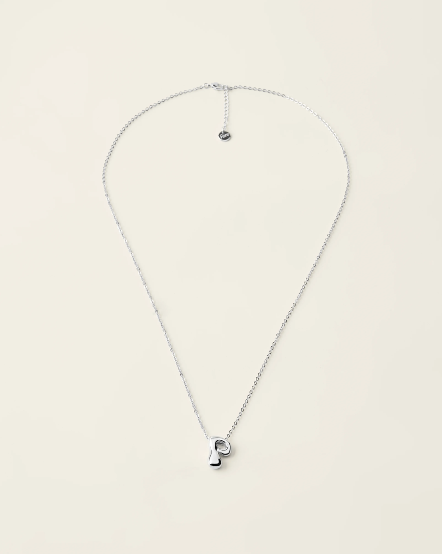 Цепочка с буквой Bubble big silver P